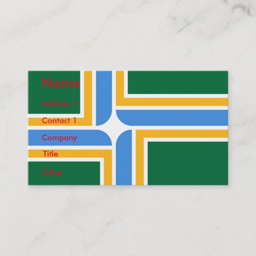 Business Card with Flag of Portland Oregon