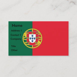 Business Card with Flag of Portugal