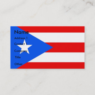 Business Card with Flag of Puerto Rico U.S.A.