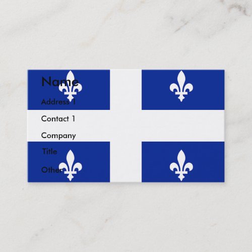 Business Card with Flag of Quebec Canada