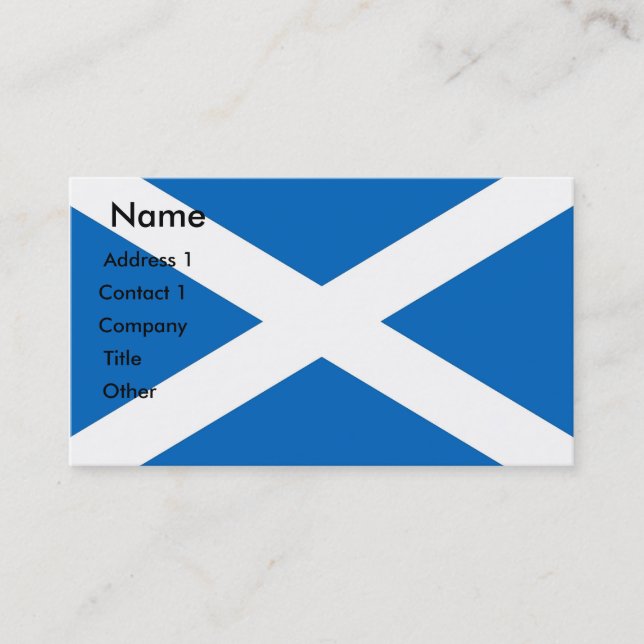 Business Card with Flag of Scotland (Front)