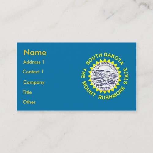 Business Card with Flag of South Dakota USA