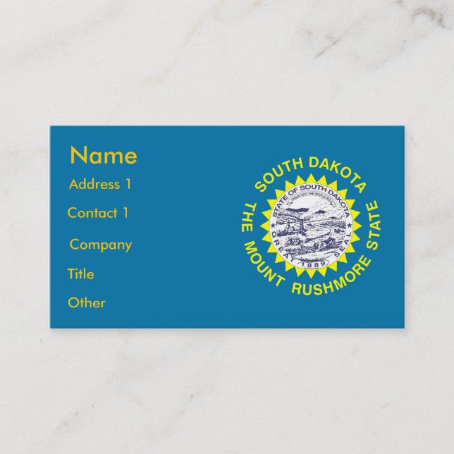 Business Card with Flag of South Dakota U.S.A. (Front)