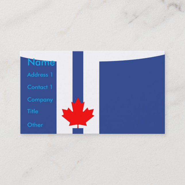 Business Card with Flag of Toronto, Canada (Front)