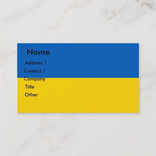 Business Card with Flag of Ukraine