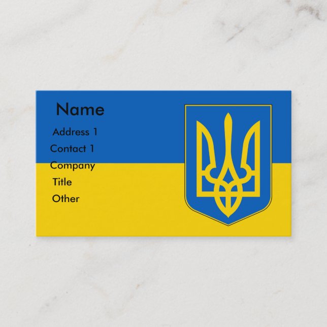 Business Card with Flag of Ukraine (Front)