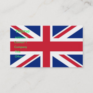 Business Card with Flag of United Kingdom