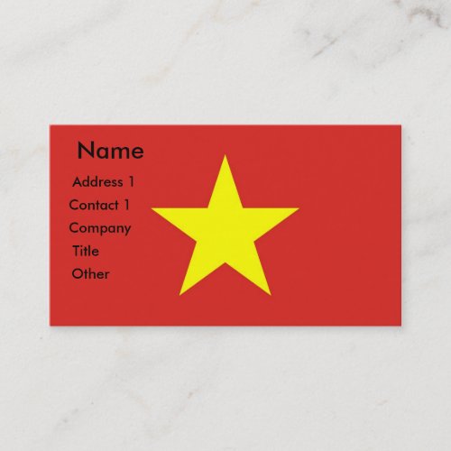 Business Card with Flag of Vietnam