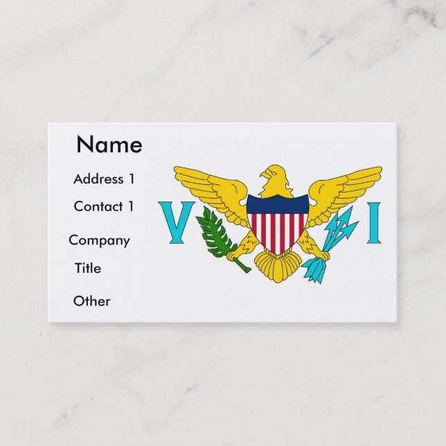 Business Card with Flag of Virgin Islands (Front)