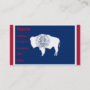Business Card with Flag of Wyoming, U.S.A.