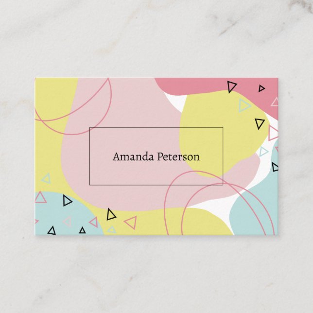 Business card with floral pattern background (Front)