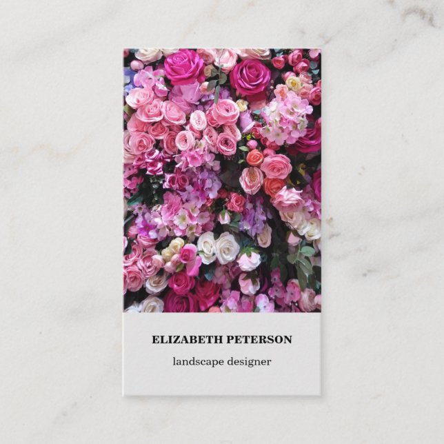Business card with flower background (Front)