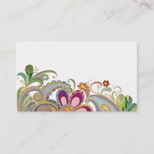 business card with flowers