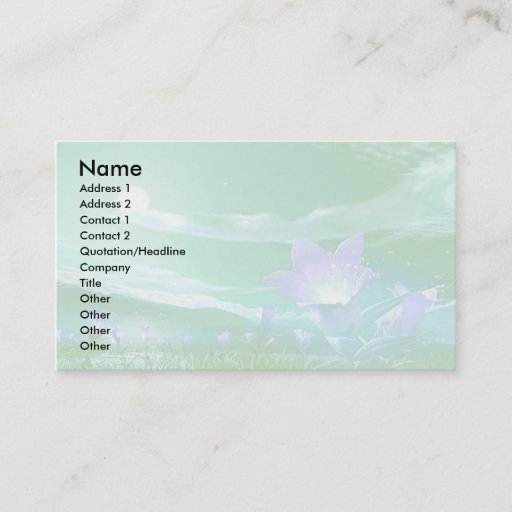 Customizable Business Card with Green and Lavender
