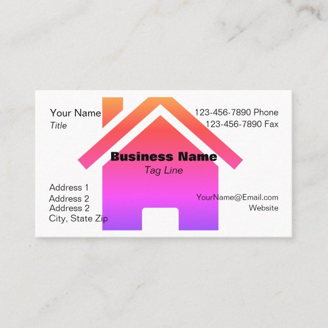 Business Card with House Graphic - HAMbyWG (Front)
