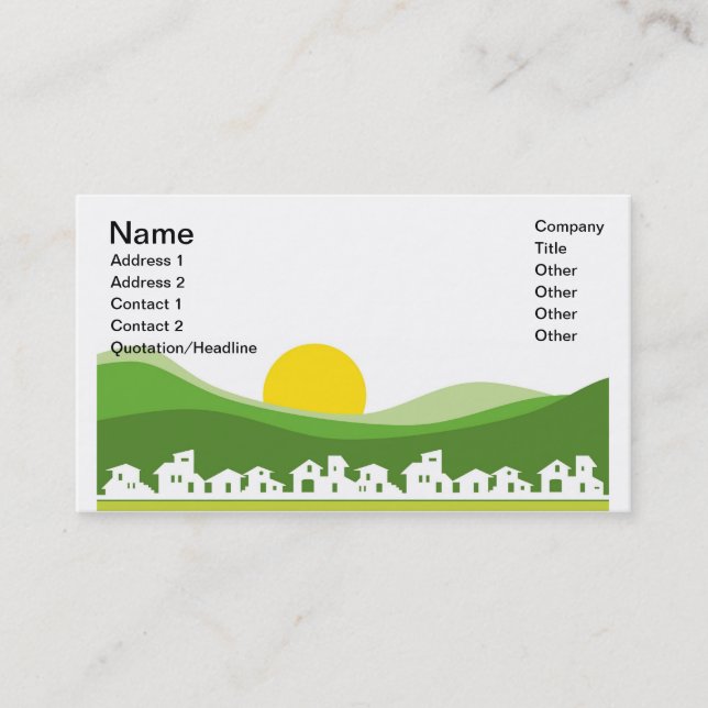 Business card with houses (Front)