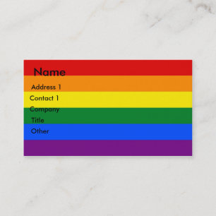 Business Card with LGBT Rainbow Flag
