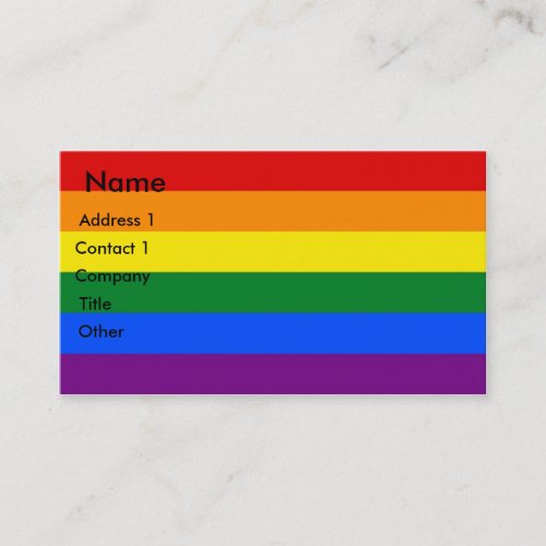 Business Card with LGBT Rainbow Flag