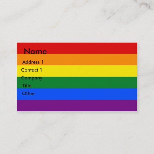 Customizable Business Card with LGBT Rainbow Flag
