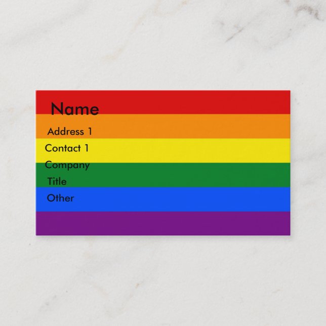 Business Card with LGBT Rainbow Flag (Front)