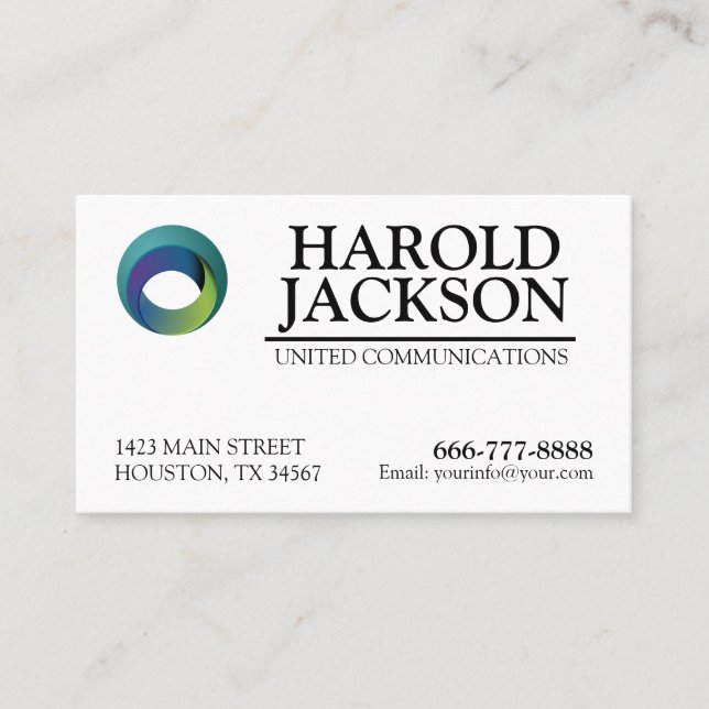 Business Card With Logo And Personalized Text (Front)