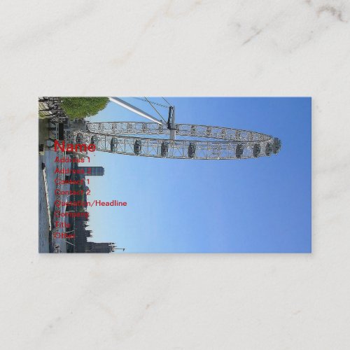 Business Card with London Eye Ferris Wheel