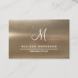 Business card with monogram in simple style.
