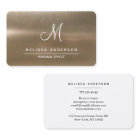 Business card with monogram in simple style.