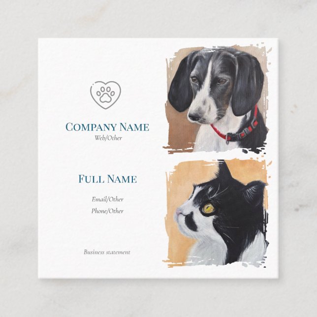 Business Card with painting of pets (Front)