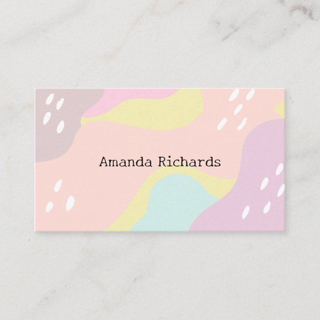 Business card with pastel color pattern background (Front)