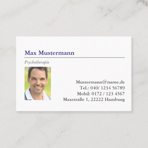 Business card with photo