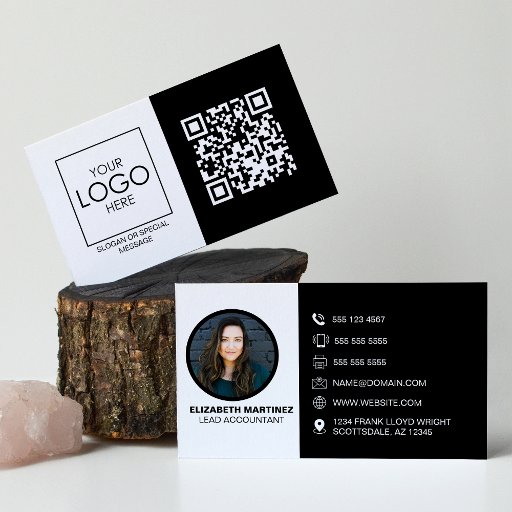 Customizable Business Card With Photo and QR Code Generator