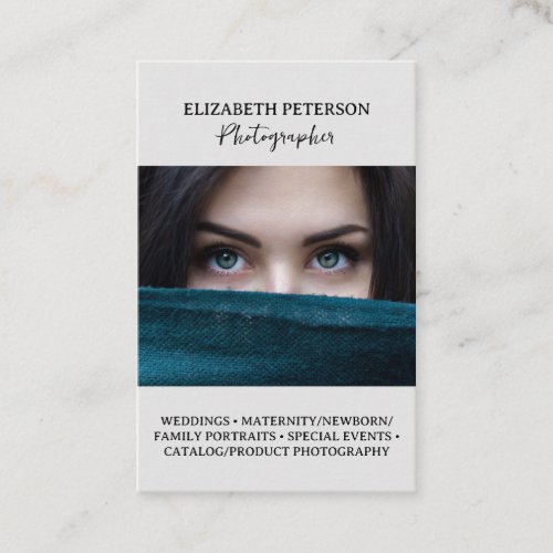 Business card with photo background