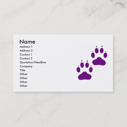 Customizable Business Card with Puppy Paws
