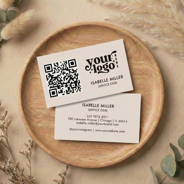 Business Card with QR Code | Modern Beige Design (Business Card with QR Code | Modern Beige Design)
