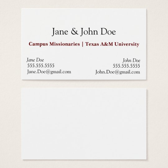 Business card with spot for two names | Zazzle.com