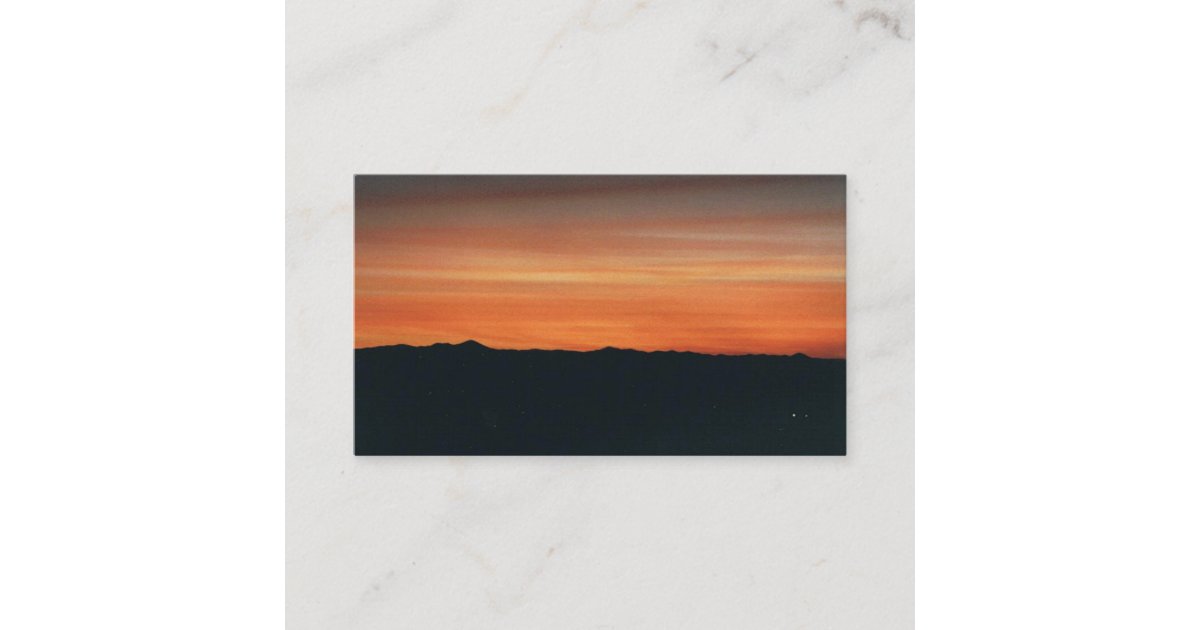 Business Card with Sunset Mountain View | Zazzle