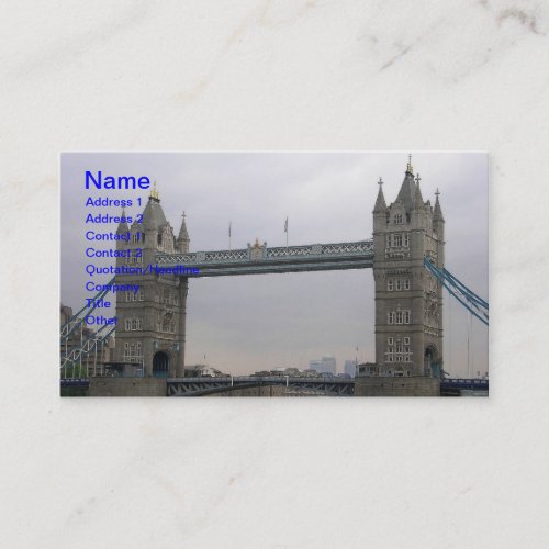 Business Card with Tower Bridge over the Thames