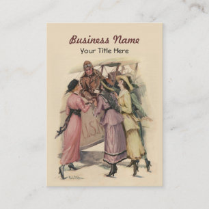 Business Card with Vintage Airplane