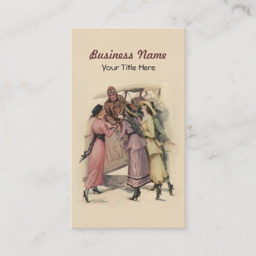 Customizable Business Card with Vintage Airplane