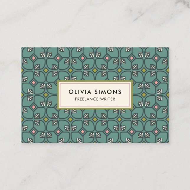 Business Card with vintage Art deco pattern (Front)