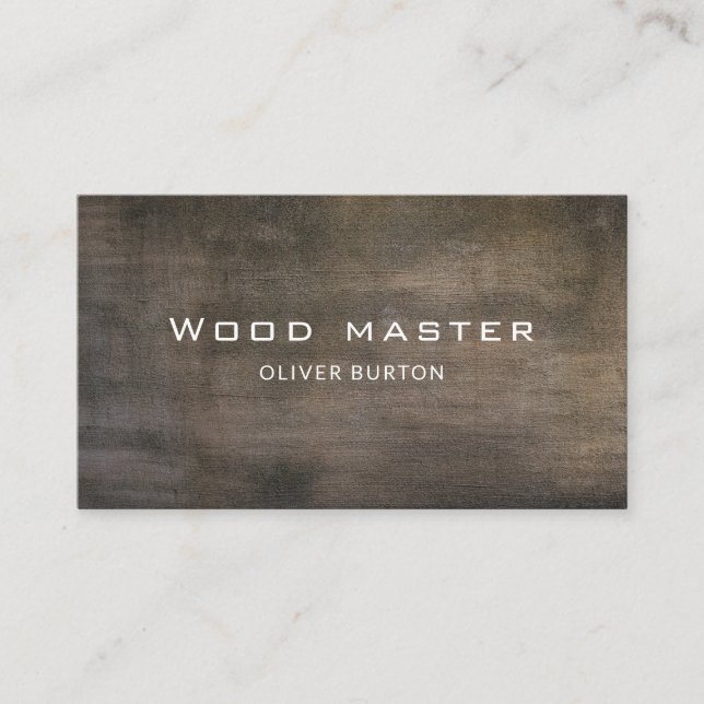 Business card with wood texture. (Front)
