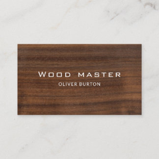 Business card with wood texture.