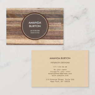 Business card with wood texture.