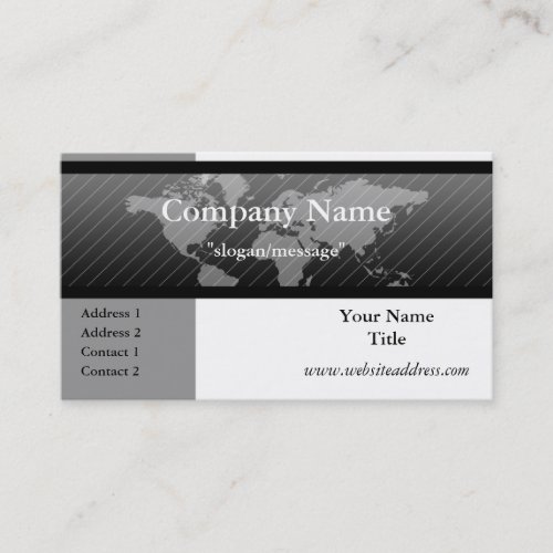 Business Card :: World Map B/G/W D4