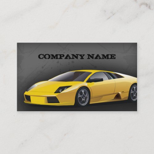 Business Card Yellow Sports Car