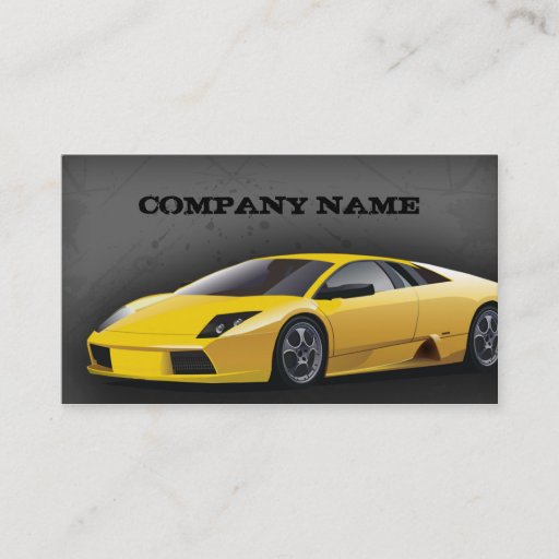 Customizable Business Card Yellow Sports Car