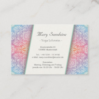 business card yoga, mandala, spiritual, yoga,