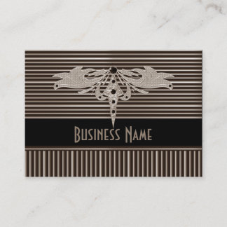Business Card Zizzago Black Gold Biege Art Deco
