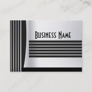 Business Card Zizzago Black Silver Art Deco